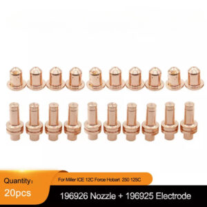 20pcs Electrodes & Nozzles 196925 196926 for Miller ICE12C Air Force 250 250A Spectrum 125C