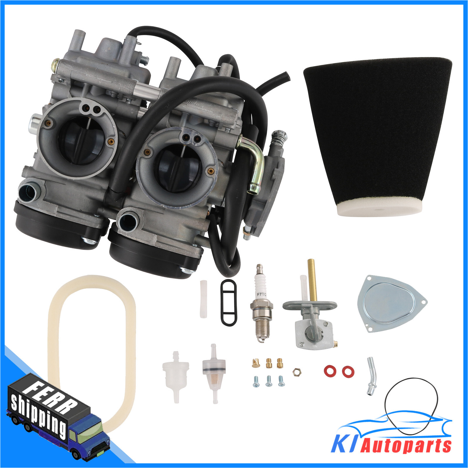 Carburetor Carb with Air Filter Fuel Valve Petcock 5LP-24500-01-00 for Yamaha Raptor 660 660R YFM660R 2001-2005 1 Carburetor Carb with Air Filter Fuel Valve Petcock 5LP-24500-01-00 for Yamaha Raptor 660 660R YFM660R 2001-2005
