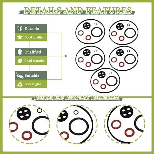 Carburetor Gasket Set 485-006 16010-ZE2-812 for Honda GX240 GX270 GX340 GX390 5 Carburetor Gasket Set 485-006 16010-ZE2-812 for Honda GX240 GX270 GX340 GX390